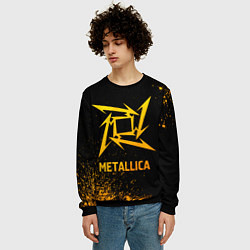 Свитшот мужской Metallica - gold gradient, цвет: 3D-черный — фото 2