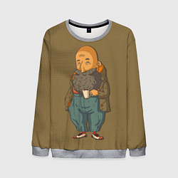 Свитшот мужской Бородач в красных носках, цвет: 3D-меланж