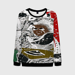 Свитшот мужской Абстракция мазки цветной краски графика, цвет: 3D-черный