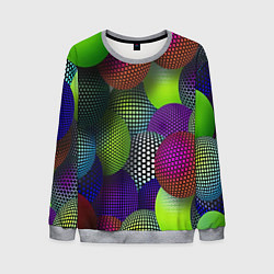 Свитшот мужской Трехмерные разноцветные шары, цвет: 3D-меланж