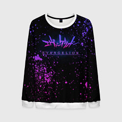 Свитшот мужской Evangelion neon logo, цвет: 3D-белый