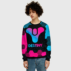 Свитшот мужской Destiny - neon gradient, цвет: 3D-черный — фото 2