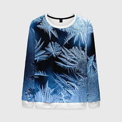 Свитшот мужской Морозный узор на стекле, цвет: 3D-белый