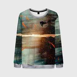 Мужской свитшот Светло-синий абстрактный фон и брызки красок