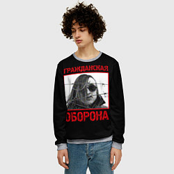Свитшот мужской Гражданская Оборона - Егор Летов, цвет: 3D-меланж — фото 2