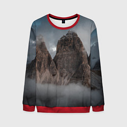 Свитшот мужской Горы окутанные туманом, цвет: 3D-красный
