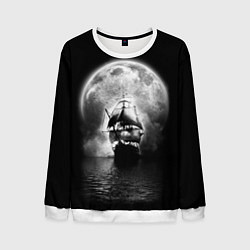 Свитшот мужской Корабль в ночи, цвет: 3D-белый