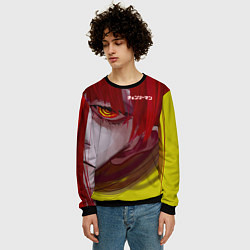 Свитшот мужской Человек-бензопила взгляд Макимы, цвет: 3D-черный — фото 2
