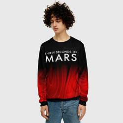 Свитшот мужской Thirty Seconds to Mars red plasma, цвет: 3D-черный — фото 2