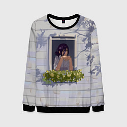 Мужской свитшот Человек-бензопила Аса Митака в окне