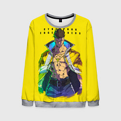 Свитшот мужской Взрослый Дэвид - Киберпанк аниме, цвет: 3D-меланж