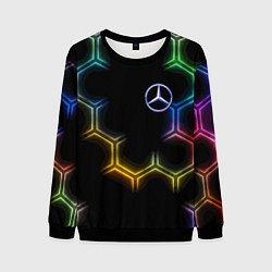 Мужской свитшот Mercedes - neon pattern