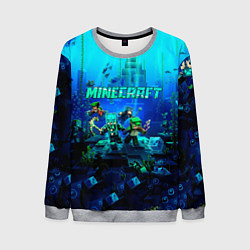 Свитшот мужской Minecraft water, цвет: 3D-меланж