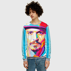 Свитшот мужской Джонни Депп портрет, цвет: 3D-меланж — фото 2