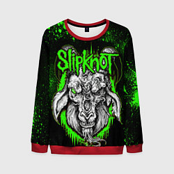 Свитшот мужской Slipknot зеленый козел, цвет: 3D-красный