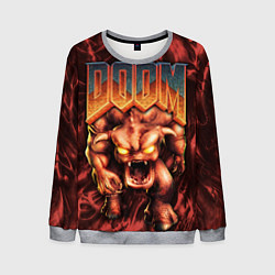 Свитшот мужской DOS DOOM - Bull demon, цвет: 3D-меланж