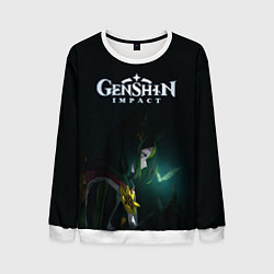 Свитшот мужской Геншин - Тигнари, цвет: 3D-белый
