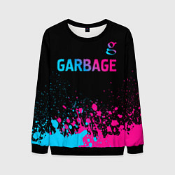 Мужской свитшот Garbage - neon gradient: символ сверху