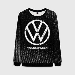 Свитшот мужской Volkswagen с потертостями на темном фоне, цвет: 3D-черный