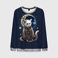 Свитшот мужской Лунный котик, цвет: 3D-меланж