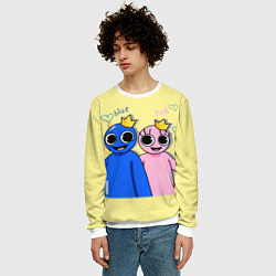 Свитшот мужской Радужные друзья: Синий и Розовая, цвет: 3D-белый — фото 2