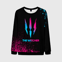 Свитшот мужской The Witcher - neon gradient, цвет: 3D-черный