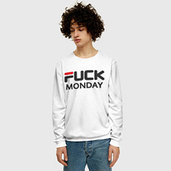 Свитшот мужской Fuck monday: fila, antibrand, цвет: 3D-белый — фото 2