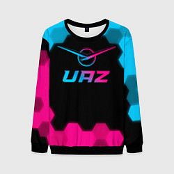 Свитшот мужской UAZ - neon gradient, цвет: 3D-черный