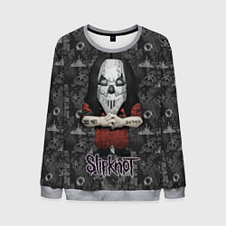 Свитшот мужской Slipknot серый абстрактный фон, цвет: 3D-меланж