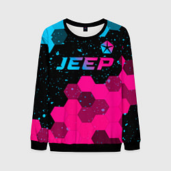 Мужской свитшот Jeep - neon gradient: символ сверху