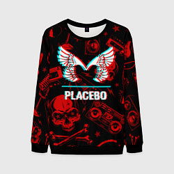 Свитшот мужской Placebo rock glitch, цвет: 3D-черный