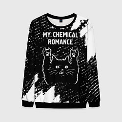 Свитшот мужской Группа My Chemical Romance и рок кот, цвет: 3D-черный