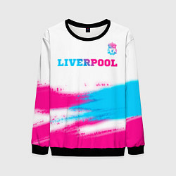 Свитшот мужской Liverpool neon gradient style: символ сверху, цвет: 3D-черный