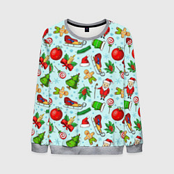 Свитшот мужской Новогодний паттерн, цвет: 3D-меланж