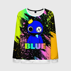 Свитшот мужской Rainbow Friends - Blue, цвет: 3D-белый