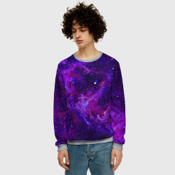 Свитшот мужской Неоновый космос и звезды, цвет: 3D-меланж — фото 2