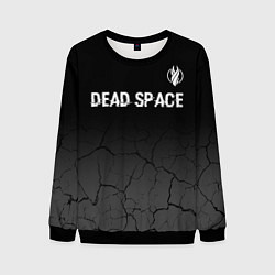 Свитшот мужской Dead Space glitch на темном фоне: символ сверху, цвет: 3D-черный