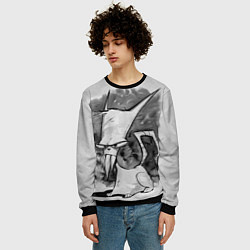 Свитшот мужской Кот зловред - червяк джим, цвет: 3D-черный — фото 2