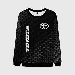 Свитшот мужской Toyota карбоновый фон, цвет: 3D-черный