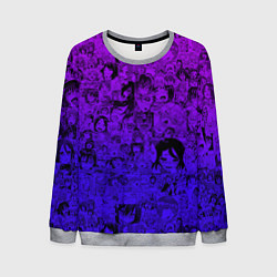 Мужской свитшот Ахегао яркий градиент