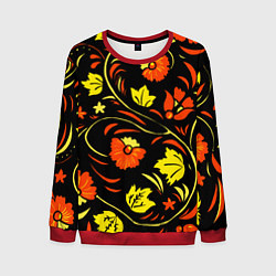 Мужской свитшот Хохлома черный фон