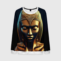 Мужской свитшот Нейросеть - золотая статуя египетской царицы