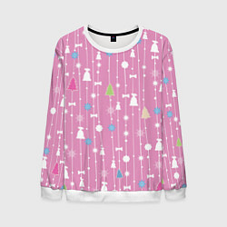 Свитшот мужской Розовый новый год, цвет: 3D-белый