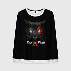Свитшот мужской Cat of war collab, цвет: 3D-белый