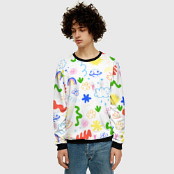 Свитшот мужской Детские рисунки, цвет: 3D-черный — фото 2
