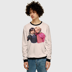 Свитшот мужской Уэнсдей: Семейка Аддамс, цвет: 3D-черный — фото 2