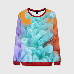 Свитшот мужской Красочный и разноцветный дым, цвет: 3D-красный