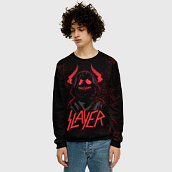 Свитшот мужской Slayer - рок 80-х, цвет: 3D-черный — фото 2