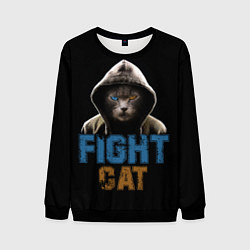 Свитшот мужской Бойцовский клуб : бойцовский кот, цвет: 3D-черный
