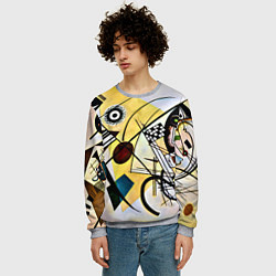 Свитшот мужской Поперечная линия - Василий Кандинский, цвет: 3D-меланж — фото 2